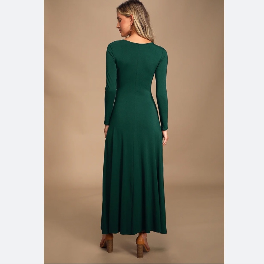 Forest Green Lulu’s Long Sleeve Maxi Dress - Picture 2 of 6